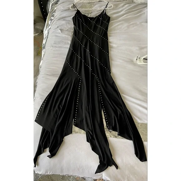 Cache Embellished Stretch Black Rhinestones Crystals Dress 8 ❤️‍🔥❤️‍🔥 - Picture 2 of 7